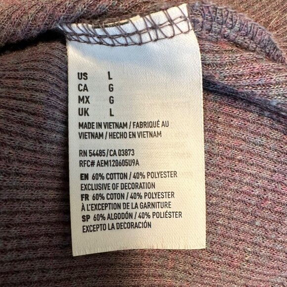 American Eagle Outfitters Womens Lace Thermal Knit  Long Sleeve Size L Purple - Picture 9 of 11